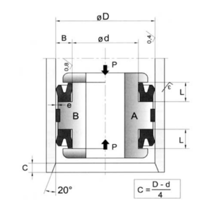 Поршневые уплотнения двухстороннего действия Parker-PDF B7
